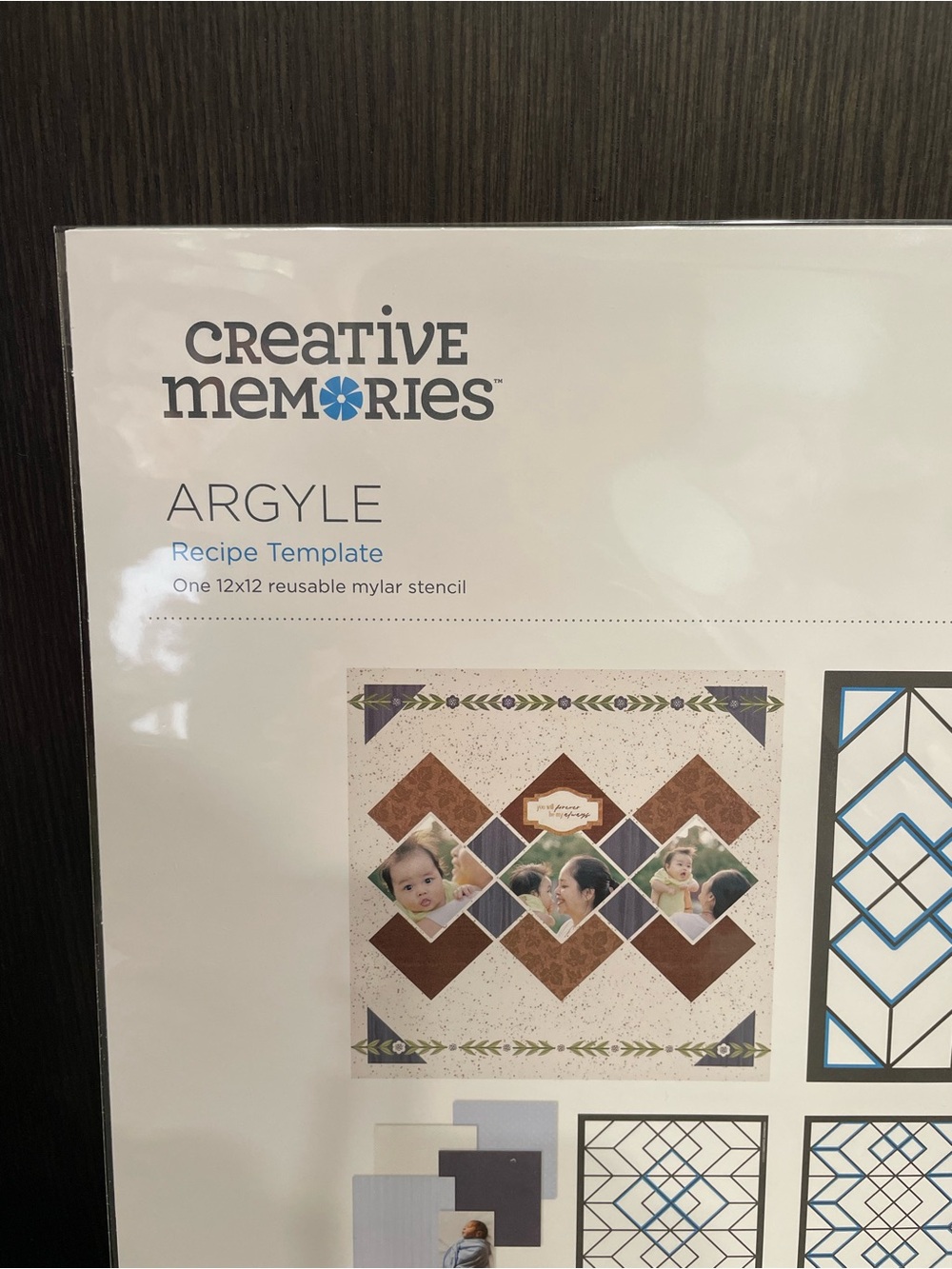 Creative Memories Argyle Recipe Template 12x12 Reusable Stencil Brand New - Picture 2 of 5